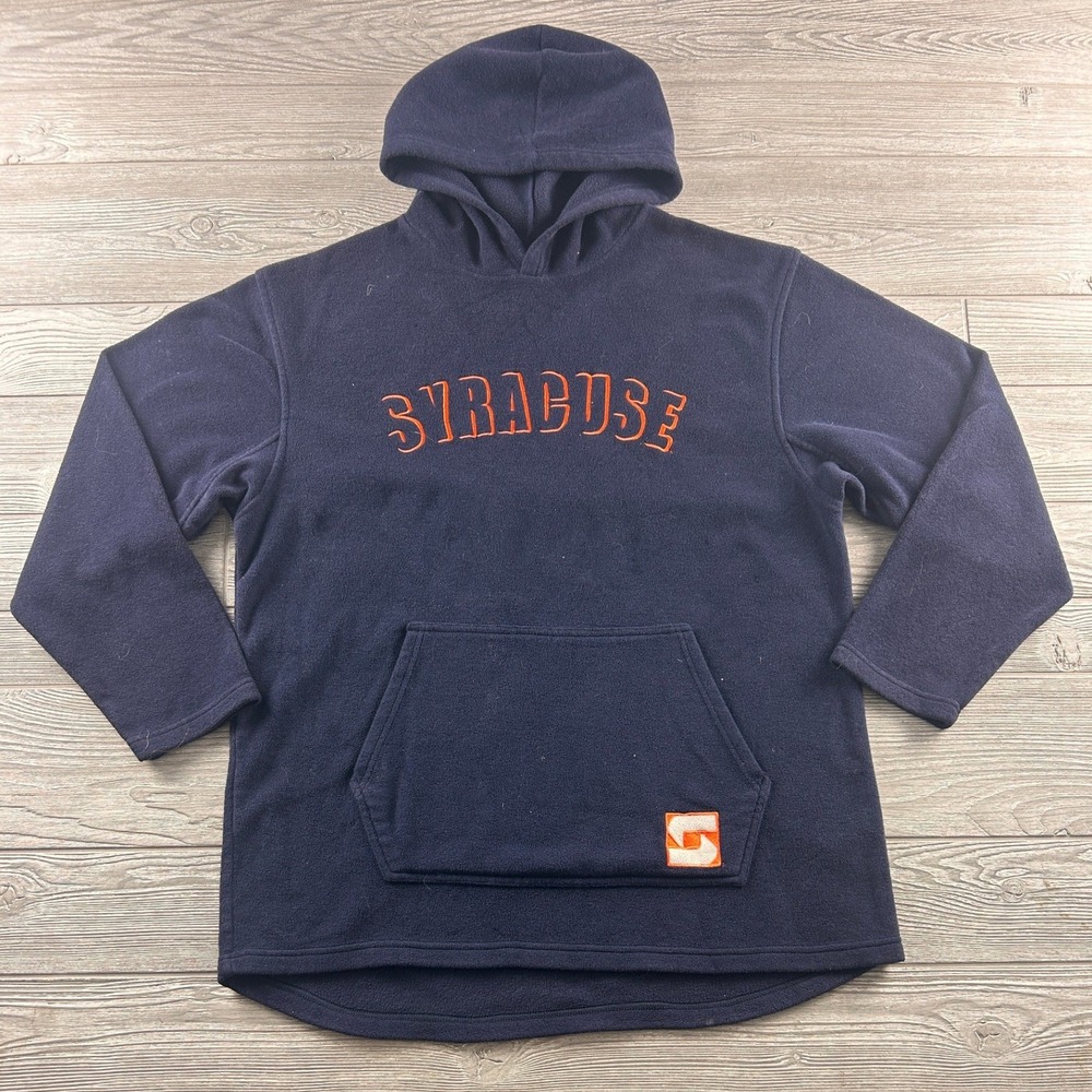 Footlocker "Syracuse" Fleece Hoodie Navy Blue Size Men's XL Long Sleeve Hood vtg